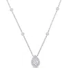 Amour 1 1/2 Ct Tw Pear And Round Diamond Necklace In Platinum In White