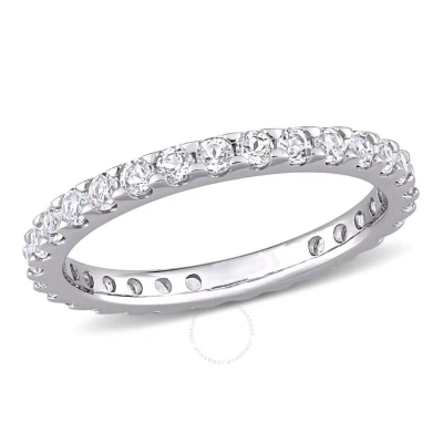 Amour 1 1/3 Ct Tgw White Topaz Eternity Ring In 10k White Gold In Metallic