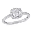 AMOUR AMOUR 1 1/3 CT TW CUSHION-CUT DIAMOND HALO ENGAGEMENT RING IN 14K WHITE GOLD