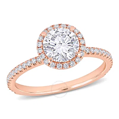 Amour 1 1/3 Ct Tw Diamond Halo Engagement Ring In 14k Rose Gold