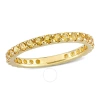 AMOUR AMOUR 1 1/5 CT TGW CITRINE ETERNITY RING IN 10K YELLOW GOLD