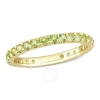 AMOUR AMOUR 1 1/5 CT TGW PERIDOT ETERNITY RING IN 10K YELLOW GOLD