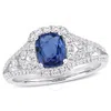 AMOUR AMOUR 1 1/6 CT TGW SAPPHIRE AND 5/8 CT TW DIAMOND VINTAGE RING IN 14K WHITE GOLD