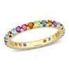 AMOUR AMOUR 1 1/8 CT TGW MULTI-GEMSTONE ETERNITY RING IN 10K YELLOW GOLD