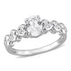AMOUR AMOUR 1 2/5 CT TGW OVAL AND HEART SHAPE CREATED WHITE SAPPHIRE RING IN STERLING SILVER