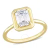 AMOUR AMOUR 1 3/4 CT DEW OCTAGON CREATED MOISSANITE ENGAGEMENT RING IN 10K YELLOW GOLD