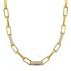 Amour 1 3/5 Ct Tgw Cubic Zirconia Paper Clip Neckace In 14k Yellow Gold - 18 In In Yellow