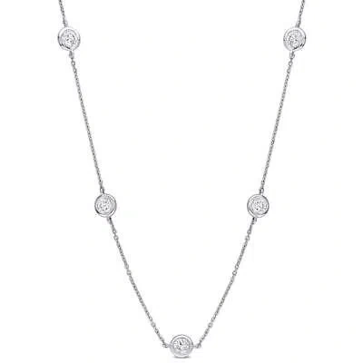 Pre-owned Amour 1 3/8 Ct Tw Diamond By The Yard Necklace In 14k White Gold