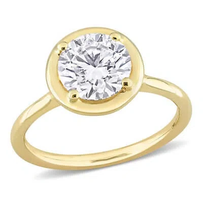 Pre-owned Amour 1 4/5 Ct Dew Created Moissanite Engagement Ring In 10k Yellow Gold