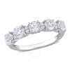AMOUR AMOUR 1 5/5 CT TGW WHITE TOPAZ SEMI ETERNITY RING IN STERLING SILVER