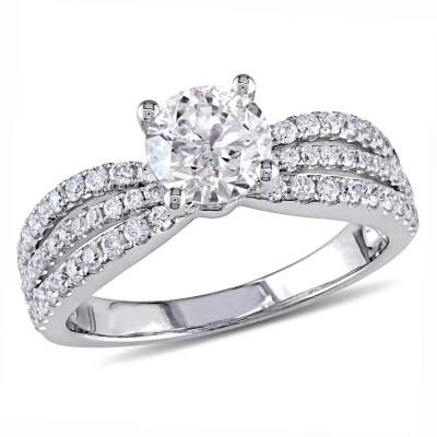 Amour 1 5/8 Ct Tw Diamond Multi-row Engagement Ring In 14k White Gold In Metallic