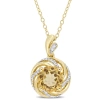 AMOUR AMOUR 1 7/8 CT TGW CITRINE WHITE TOPAZ AND DIAMOND SWIRL NECKLACE IN YELLOW PLATED STERLING SILVER