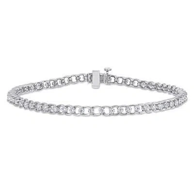 Pre-owned Amour 1 7/8 Ct Tgw Created Moissanite Tennis Bracelet In Sterling Silver In White