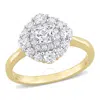 AMOUR AMOUR 1 CT DEW CREATED MOISSANITE ENGAGEMENT RING IN 10K YELLOW GOLD