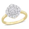 Amour 1 Ct Dew Created Moissanite Engagement Ring In 10k Yellow Gold In Yellow