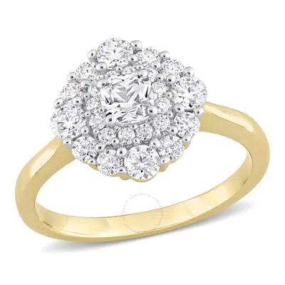 Amour 1 Ct Dew Created Moissanite Engagement Ring In 10k Yellow Gold