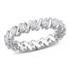 Amour 1 Ct Dew Created Moissanite Eternity Band In Sterling Silver In White