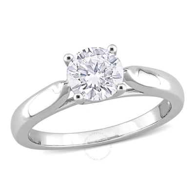 Amour 1 Ct Dew Created Moissanite Solitaire Engagement Ring In Sterling Silver In Metallic