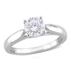 AMOUR AMOUR 1 CT DEW CREATED MOISSANITE SOLITAIRE ENGAGEMENT RING IN STERLING SILVER