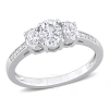 AMOUR AMOUR 1 CT OVAL AND ROUND DIAMONDS TW ENGAGEMENT RING IN PLATINUM
