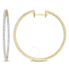 AMOUR AMOUR 1 CT TDW DIAMOND INSIDE OUT HOOP EARRINGS IN 14K YELLOW GOLD