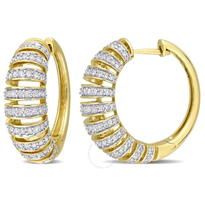 Amour 1 Ct Tdw Diamond Multi-row Hoop Earrings In 14k Yellow Gold