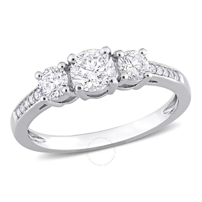 Amour 1 Ct Tdw Diamond Three-stone Engagement Ring In Platinum In White