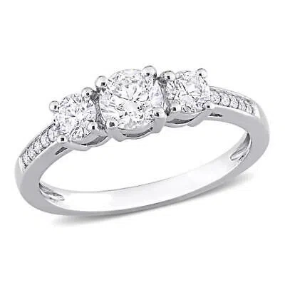 Pre-owned Amour 1 Ct Tdw Diamond Three-stone Engagement Ring In Platinum In White