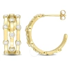 AMOUR AMOUR 1 CT TDW DIAMOND TRIPLE ROW OPEN HOOP EARRINGS IN 10K YELLOW GOLD