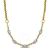 Amour 1 Ct Tgw Cubic Zirconia Oval & Rectangular Rolo Link Necklace In 14k Two-tone Gold - 18 In In Two Tone