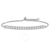 Amour 1 Ct Tw Diamond Bolo Chain Bracelet In 14k White Gold In White