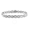 Amour 1 Ct Tw Diamond Bracelet In Sterling Silver In Silver