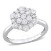 Amour 1 Ct Tw Diamond Cluster Engagement Ring In 10k White Gold In White