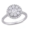 Amour 1 Ct Tw Diamond Composite Round Halo Engagement Ring In 10k White Gold In White