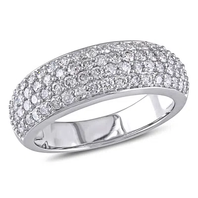 Amour 1 Ct Tw Diamond Dome Eternity Ring In 10k White Gold In Red