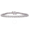 Amour 1 Ct Tw Diamond S-shape Tennis Bracelet In Sterling Silver In Silver
