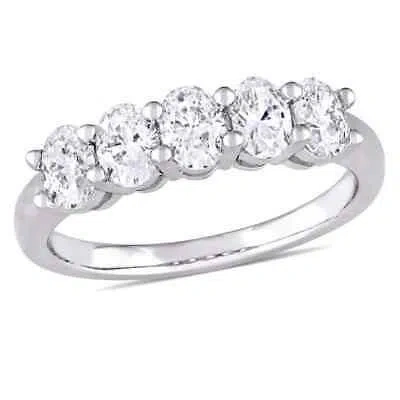 Pre-owned Amour 1 Ct Tw Oval-cut Diamond Semi-eternity Band In 14k White Gold In Check Description