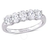 Amour 1 Ct Tw Oval-cut Diamond Semi-eternity Band In 14k White Gold In Gold / White