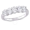 Amour 1 Ct Tw Oval-cut Diamond Semi-eternity Band In 14k White Gold In Gold / White