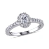 Amour 1 Ct Tw Oval Halo Diamond Engagement Ring In 14k White Gold In Gold / White