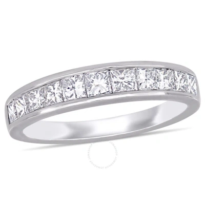 Amour 1 Ct Tw Princess Diamond Eternity Ring In 14k White Gold In Metallic