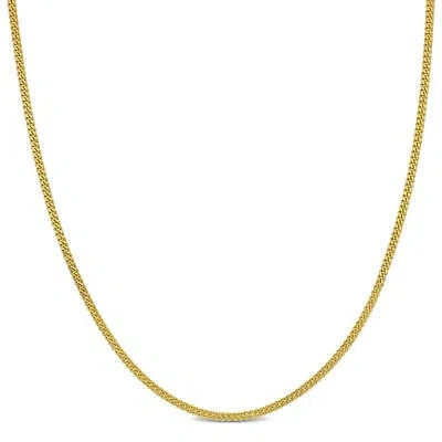 Pre-owned Amour 1.2mm Diamond-cut Flat Curb Necklace In 14k Yellow Gold - 24 In