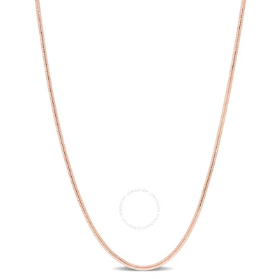 Amour 1.2mm Snake Chain Necklace In Rose Plated Sterling Silver In Pink