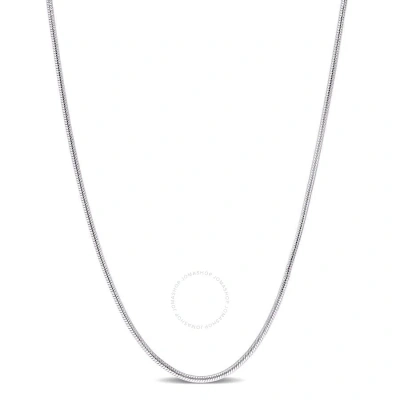 Amour 1.2mm Snake Chain Necklace In Sterling Silver In White