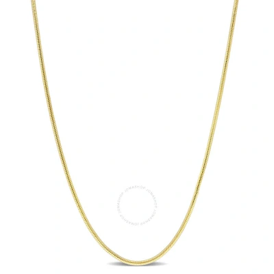 Amour 1.2mm Snake Chain Necklace In Yellow Plated Sterling Silver In Gold