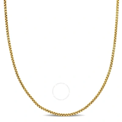 Amour 1.6mm Round Box Link Necklace In 14k Yellow Gold - 18 In
