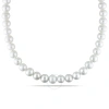 Amour 10 - 11 Mm Freshwater Cultured Pearl Strand With Sterling Silver Ball Clasp In White