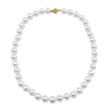 Amour 10 - 11.5 Mm White South Sea Pearl Strand Necklace With 14k Yellow Gold Clasp In Gold / White / Yellow