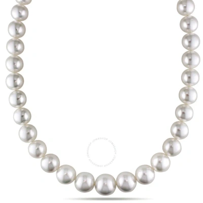 Amour 10-12 Mm White South Sea Graduated Pearl Strand Necklace With 14k Yellow Gold Clasp