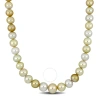 AMOUR AMOUR 10-13MM WHITE AND GOLDEN SOUTH SEA CULTURED PEARL NECKLACE W/ 14K YELLOW GOLD CLASP - 18 IN.